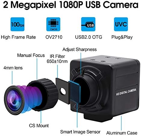 SVPRO 1080P Full HD Mini USB fotoaparat 2MP CMOS OV2710 4mm Ručni fokusni objektiv CS Mount Camera visok okvir 30FPS / 60FPS / 100FPS