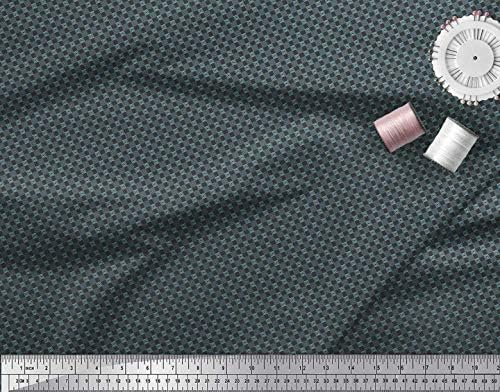 Soimoi Japan Crepe saten tkanina geometrijski & amp; grčki ključ Shirting Print Fabric by the Yard 42 Inch Wide
