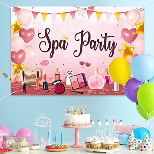 HAMIGAR 6x4ft Spa Party Banner Backdrop-Spa rođendanski ukrasi potrepštine za djevojčice - Pink