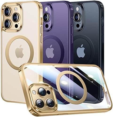 Alphex [iPhone službena boja] magnetska futrola za iphone 14 pro [izgled kao carseb] [Kompatibilan s magsafe] [Anti-Yellow] 8FT Vojno