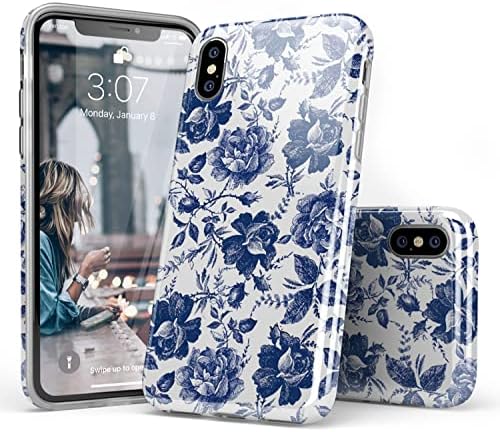 Casely iPhone X / XS cvjetni futrola | Rose na slavu | Blue & White Rose Case