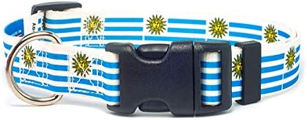 Urugvajski ovratnik za pse | Urugvajska zastava | Brzo izdanje kopča | Napravljeno u NJ, SAD | za velike pse