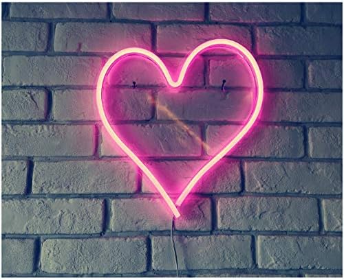 Britrio LED Neonski svjetlosni znak, 13.4 x12.6 u obliku srca neonski znak zidni viseći znak zidna umjetnost za Bar spavaća soba dnevna soba dječija soba zabava,Kućni dekor neonsko noćno svjetlo USB pogon