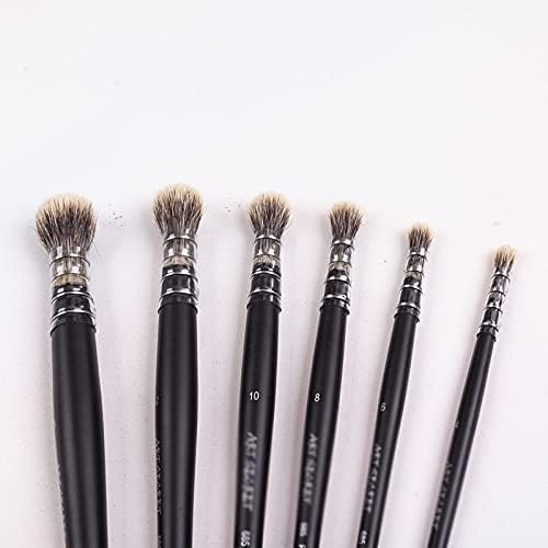 YFQHDD 6PCS prirodna drvena šipka za kosu za rukovanje uljem i akrilnom farbanjem umjetničke četkice za crtanje