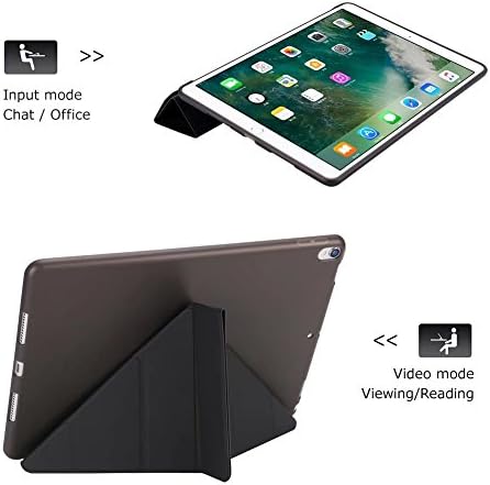 iPad Air 2 Case, maetek origami ultra tanak pametni poklopac, moda 3D dizajniran sa muti-kutnim postoljem Automatsko / spavanje Funkcija soft tPU za iPad 6 2014 model, crna