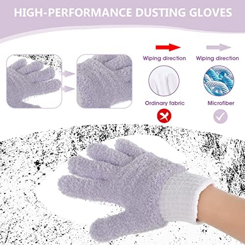 Wllhyf rukavice za brisanje prašine od mikrovlakana perive rukavice za višekratnu upotrebu za čišćenje rukavice od koralnog flisa
