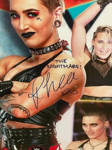Rhea Ripley potpisan i upisani uokvireni WWE Wrestlemania 18x24 poster JSA COA - AUTOGREME HRESTLIZOVE fotografije