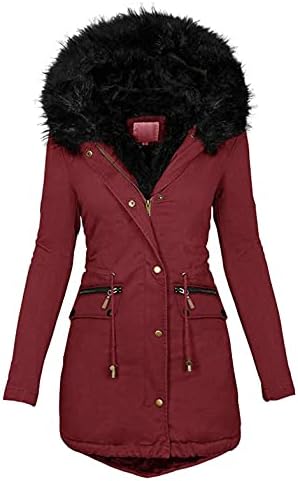 Ženska kapuljača topla zima zgušnjava runo obložen jacekts coats plus veličina vjetrootporna patentna patentna dugmeta Parkas dugi