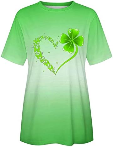 Cggmvcg St Patricks Day Shirt Ženska Ženska slatka majica majica vrh kratki rukav Casual Print T Shirt zelene majice za žene