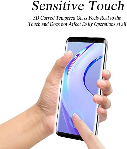 MAYtobe dizajniran za Samsung Galaxy S8 kaljeno staklo za zaštitu ekrana, 3D punu zakrivljenu matricu tačaka, prilagođenu futroli,