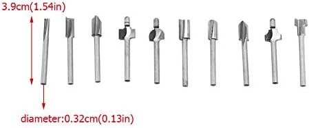 1/8inch Shank High Speed Steel bitovi za Usmjerivače, 10 kom glodalica u različitom obliku glave, alat za dijelove za obradu drveta