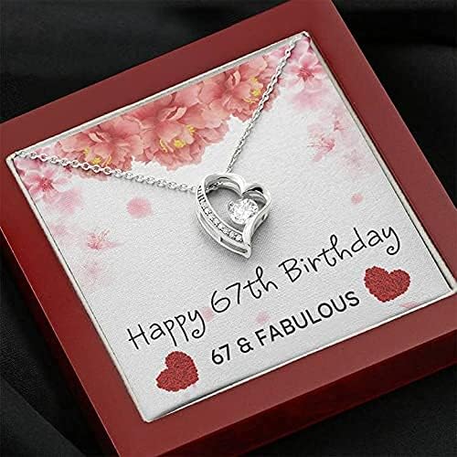 Nakit za poruke, ručno izrađena ogrlica - 67. rođendan za žene ogrlicu, mama baka zauvijek ljubavna ogrlica, 67 fenomenalna ogrlica