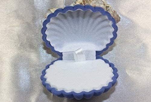 Haiqings Shell oblik Velvet ogrlica poklon kutija nakit za prikaz nakita Plava praktična i praktična YUBIN1993