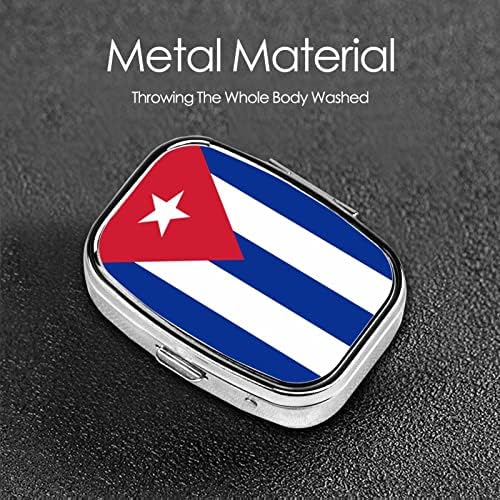 Kuba Zastava Kvadratna Mini Kutija Za Pilule Putni Odjeljci Za Lijekove Organizator Prijenosna Metalna Futrola Za Pilule
