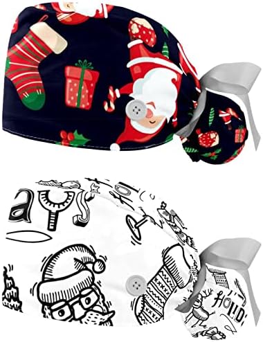 2 Pakirajte radne kape sa duksevima za žene, božićne zlatne baubele Pozadina Ponytail torbica šeširi