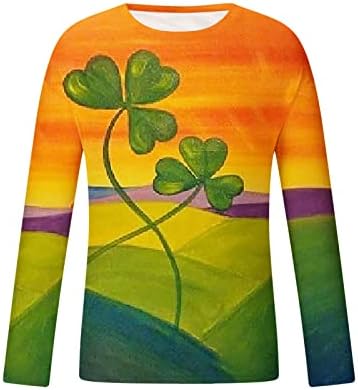 Kinrui Muška majica s dugim rukavima St. Patrick's Shamrocks ispisana majica bluza Slim Fit Irish Pulover pulover