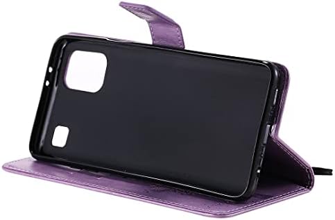SATURCASE Case za LG K92 5G, Cat Tree Embossing PU Koža Flip Magnet Wallet Stand Card Slots zaštitni poklopac sa remenom za ruke za