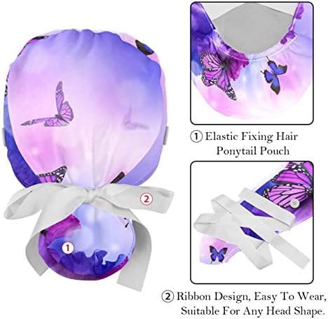 Nevjerojatna bajka za leptir je podesiva radna kapa s gumbima elastična vrpca za vezanje za žene za žene