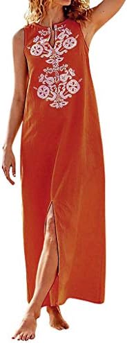 Handyulong Ženska haljina plus veličine V-izrez High Split Boho Maxi duga haljina za teen djevojke Ležerna haljina za odmor