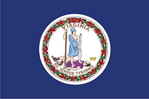 Naljepnica naljepnica od 2 paketa Virginia State Flag | 5 inča za 3 inča | Vinil vrhunskog kvaliteta | PD352