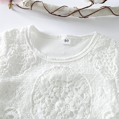 OdaSira Baby Girl Odjeća odjeća za dojenčad bijela čipka za rub + ripped traperice + trake za glavu 3pcs Summer Set odjeće