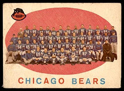 1959 TOPPS 104 Popis tima BEARS Chicago nosi siromašne medvjede