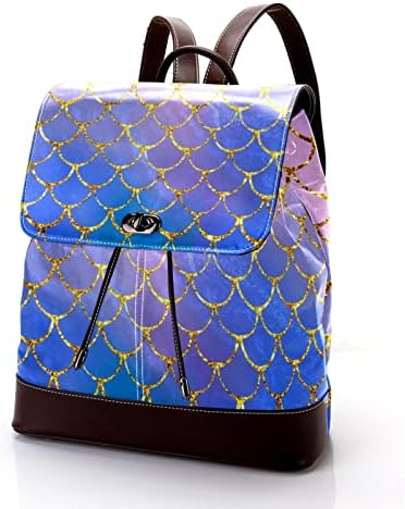 VBFOFBV ruksak za ženske pantalonske bakfa za laptop, putničke bagere, sirena ljubičaste zlatne vage