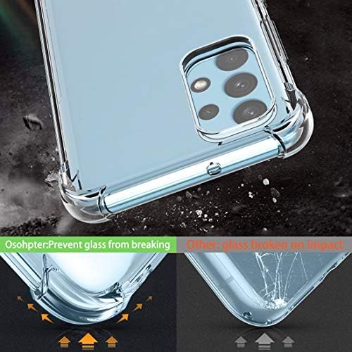 Osophter za Galaxy A32 4G futrolu sa zaslonom za 2PCS čisti prozirni ojačani uglovi TPU šok-apsorpcija fleksibilni poklopac telefona