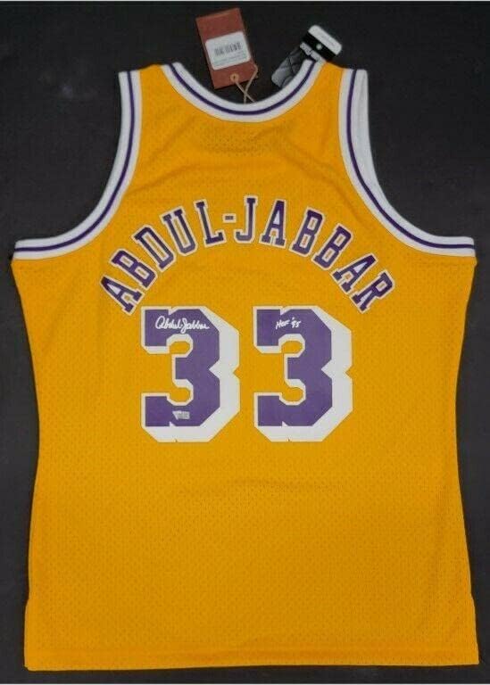 Kareem Abdul-Jabbar potpisao je autogramirani mitchell & ness dres Lakers Hof '95 - autogramirani NBA dresovi