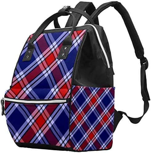 Guerotkr putnički ruksak, ruksak za vrećicu pelena, ruksak pelena, plavi crveni uzorak trake