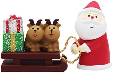 Ukrasi Kisangela Santa Decor Santa Reindeer Sleigh Ornament Resin Santa Figurine Božićna desktop Centralni ukrasi Vintage Santa Vintage