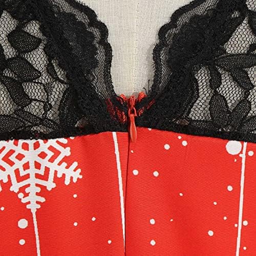 WYTong pokloni za žene, ženska Plus Size Božićna haljina ružna Božićna duga rukava za zabavu