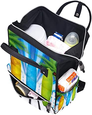 Guerotkr putni ruksak, vrećice za pelene, ruksačka torba za pelene, drveni surf zeleni plavi žuti uzorak
