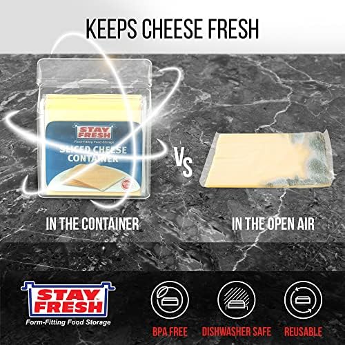 Američki sir Slice Storage contain - Stay Fresh Clear plastic sir Slice Holder koji se može prati u mašini za sudove, bez BPA. Nepropusna