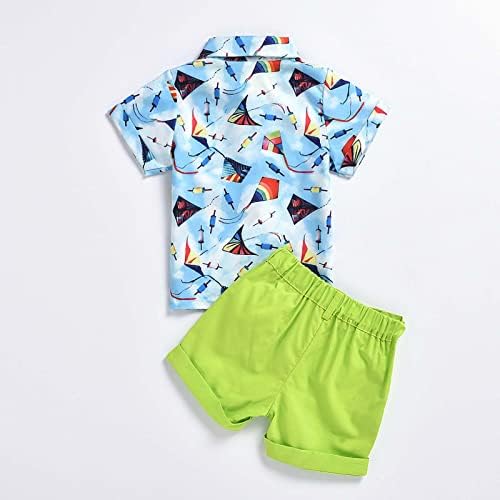 Ljetna odjeća za male dječake za dojenčad slatki havajski Setovi kratki rukav sa dugmetom na košulju vrh + šorts Set 1-5t