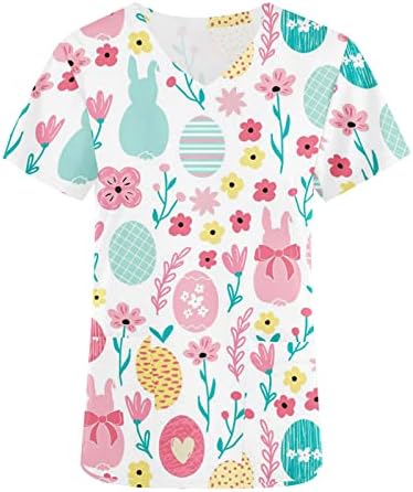 Top T Shirt za žene kratki rukav Vneck cvjetni grafički ured anatomija piling Kawaii životinja zeko kostima Top GI