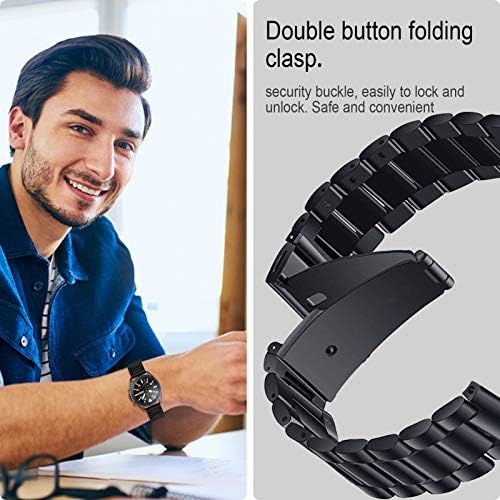 Hatalkin Watch Band Kompatibilan je sa Samsung Galaxy Watch 3 trakom od nehrđajućeg čelika od nehrđajućeg čelika od nehrđajućeg od 22 mm Galaxy Watch za Galaxy Watch3 45mm / Galaxy Watch 46mm / Gear S3 Frontier Muške žene