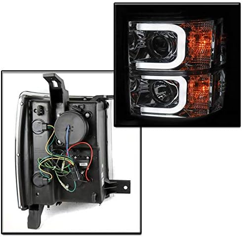 ZMAUTOPARTS za 2014-2015 Chevy Silverado 1500 LED DRL Chrome projektor farovi lampe sa 6,25 bijelim LED DRL svjetlima