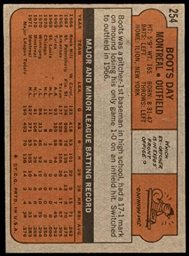1972 TOPPS # 254 čizme Dan Montreal Expos Ex Expos