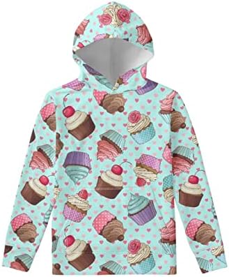 Biyejit Boys Girls Fleece Duksevi Plišani pulover Dukseri sa kapuljačom sa džepom za 6-16 djece