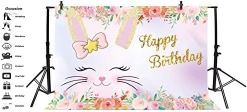 Baocicco 5x4ft vinil Sretan rođendan pozadina cvjetanja cvijeća fotografija pozadina slatka nasmijana mačka glava rođendanska proslava