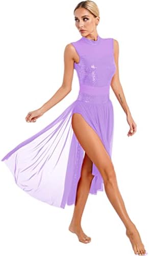 Freebily ženska lirska elegantna plesna haljina Split bočna moderna savremena baletna kostim plesna odjeća