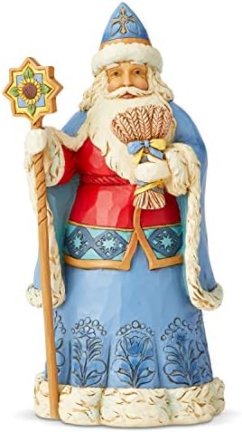 Enesco - 6004236 Jim Shore Heartwood Creek Santa je širom svijeta Ukrajinska figurica, 7,1 inča, višebojna