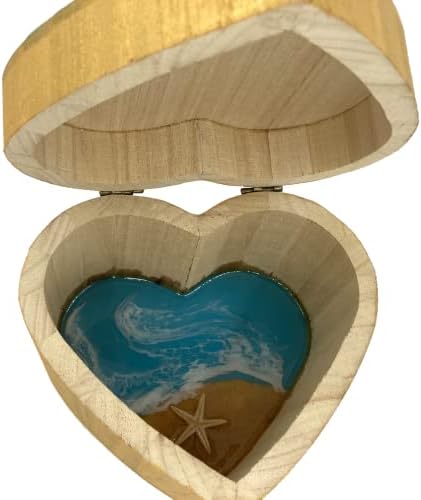 Dobri motrini pokloni 2023, ručno rađena prstenast inspirirana okeanom, oblika srca drvena nakita, epoksidna smola na plaži Art, Havajski