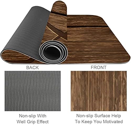 Siebzeh Love Heart Carved wood Board Premium Thick Yoga Mat Eco Friendly Rubber Health & amp; fitnes non Slip Mat za sve vrste vježbe