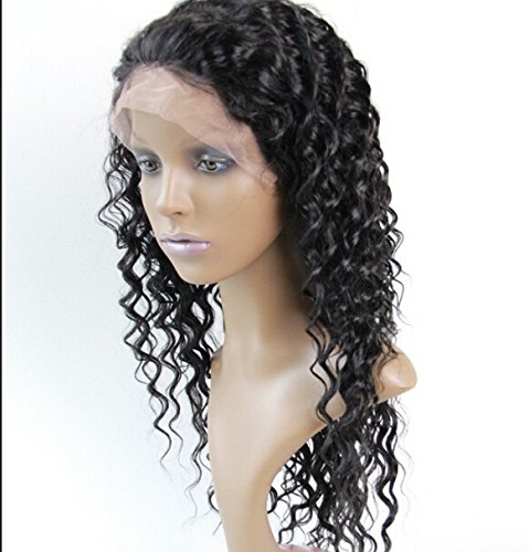 Lijepe 22 100 ljudske kose pune čipkaste perike za Afroamerikance Filipini Djevica Remy ljudska kosa duboka boja talasa 1 Jet crna