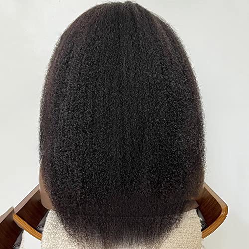 Kinky ravne perike za ljudsku kosu 13x4 HD prozirna čipka prednja perika Pre Čupana prirodna linija kose brazilska Remy Yaki kosa