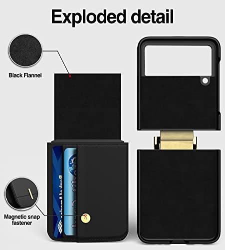 X-FOUR Galaxy Z Flip 4 torbica za novčanik sa remenom PU kožna futrola za telefon sa držačem za kartice ručni ručni držač metalnog