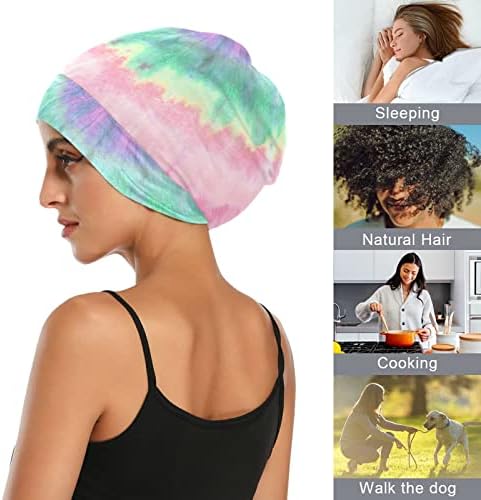Žene Beanie Hat Skull Radna kapa, ružičasta kravata Dye Rainbow elastična modna odjeća za spavanje BONNET kose
