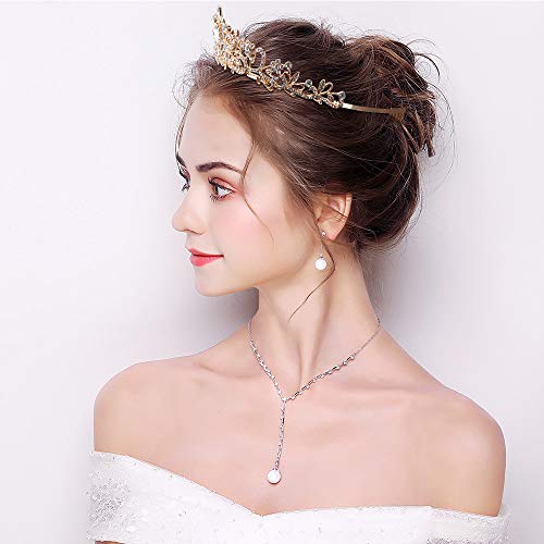 Didder Zlatna Kristalna tijara kruna traka za glavu princeza elegantna kruna sa češljevima za žene djevojke svadbena svadbena Matura